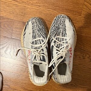 Yeezy Black and White Patterned Sneakers